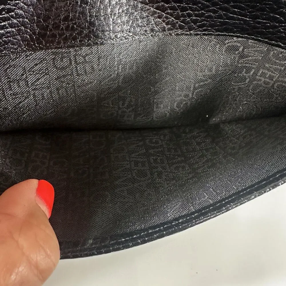 Gianni Versace Long Wallet Mens Vertical Black Leather Medusa Logo Bifold Italy